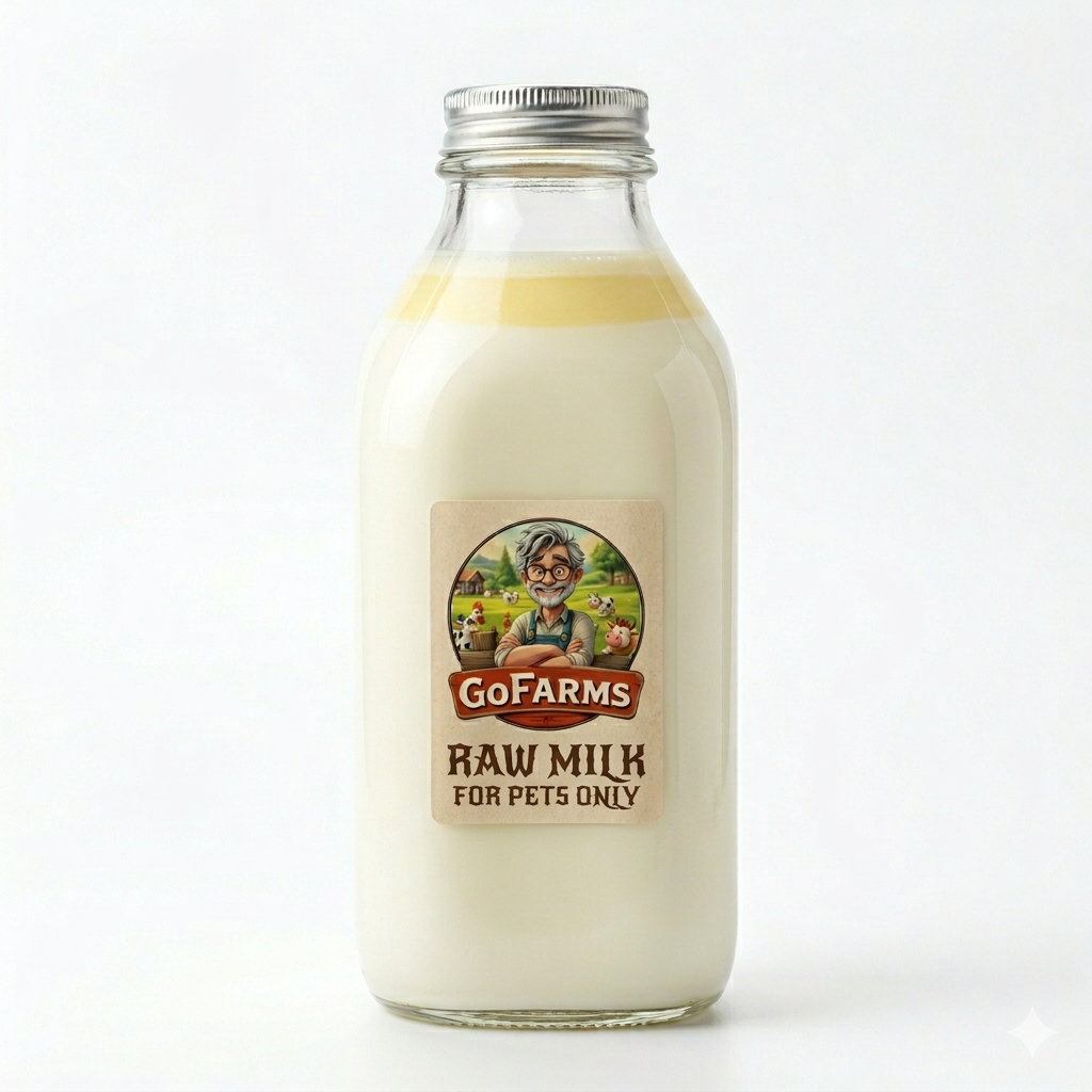 Raw cow's milk (pets only)